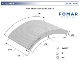 TRUCKLINE FO001993 - JGO FORROS FRENO MB/MAN