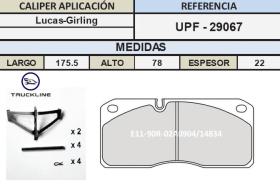 TRUCKLINE UPF29067 - JGO PASTILLAS FRENO TRUCKLINE IVECO/NISSAN/RVI/VOLVO