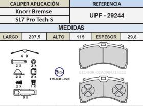 TRUCKLINE UPF29244 - JGO PASTILLAS FRENO TRUCKLINE MB KNORR SL7