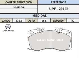 TRUCKLINE UPF29122 - JGO PASTILLAS FRENO TRUCKLINE IVECO DAILY/EUROCARGO