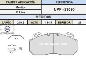 TRUCKLINE UPF29090 - JGO PASTILLAS FRENO TRUCKLINE RVI/VOLVO