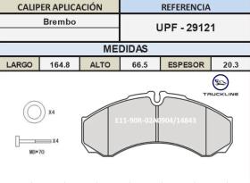 TRUCKLINE UPF29121 - JGO PASTILLAS FRENO TRUCKLINE DAILY/MASCOTT/ATLEON