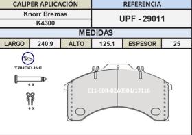 TRUCKLINE UPF29011 - JGO PASTILLAS FRENO TRUCKLINE IVECO EURO