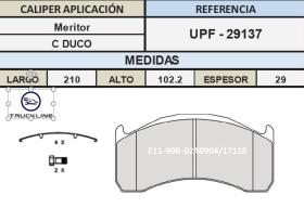 TRUCKLINE UPF29137 - JGO PASTILLAS FRENO TRUCKLINE MERITOR C-DUCO