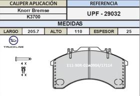 TRUCKLINE UPF29032 - JGO PASTILLAS FRENO TRUCKLINE IVECO EUROCARGO